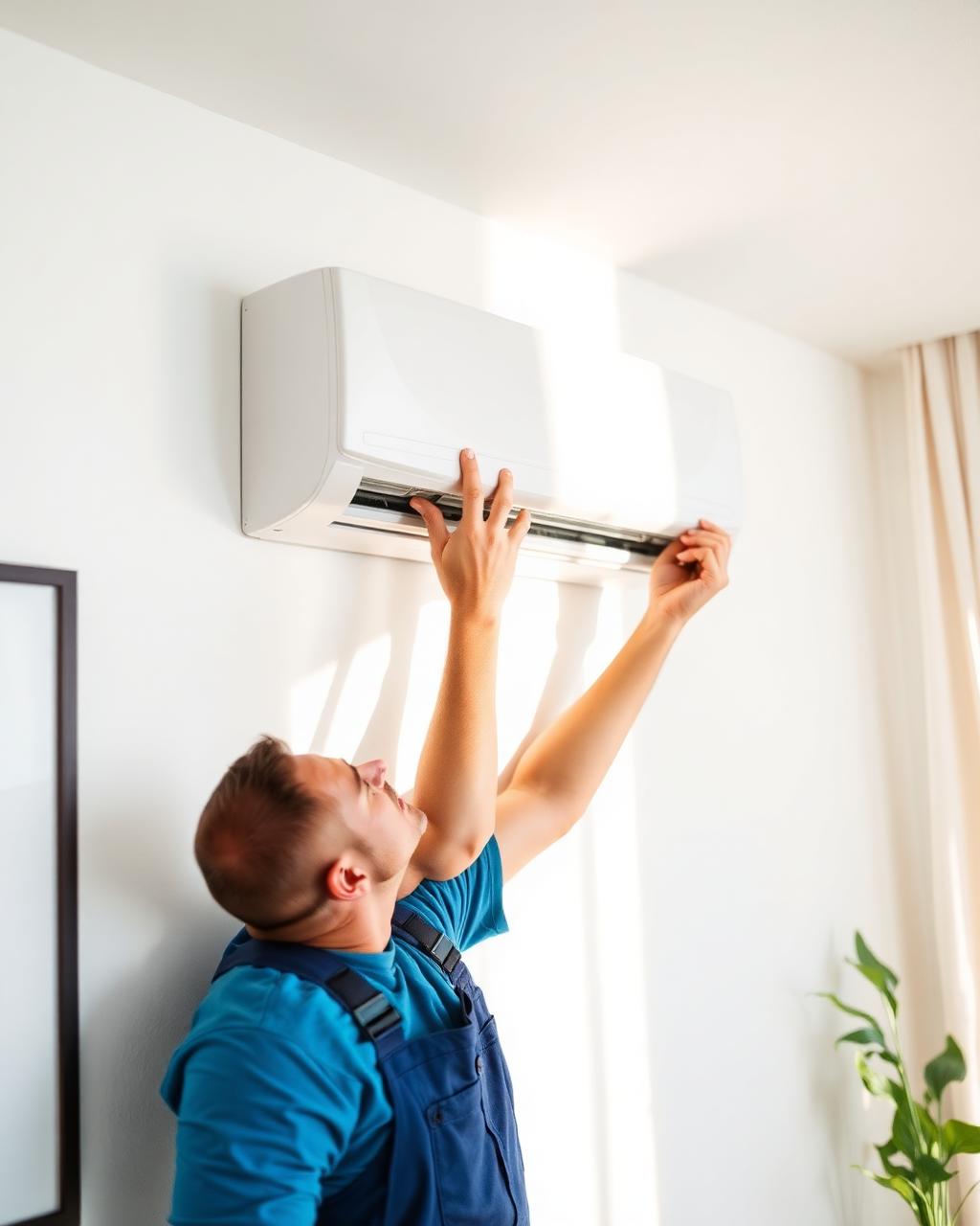 Instalación de minisplit en sala residencial